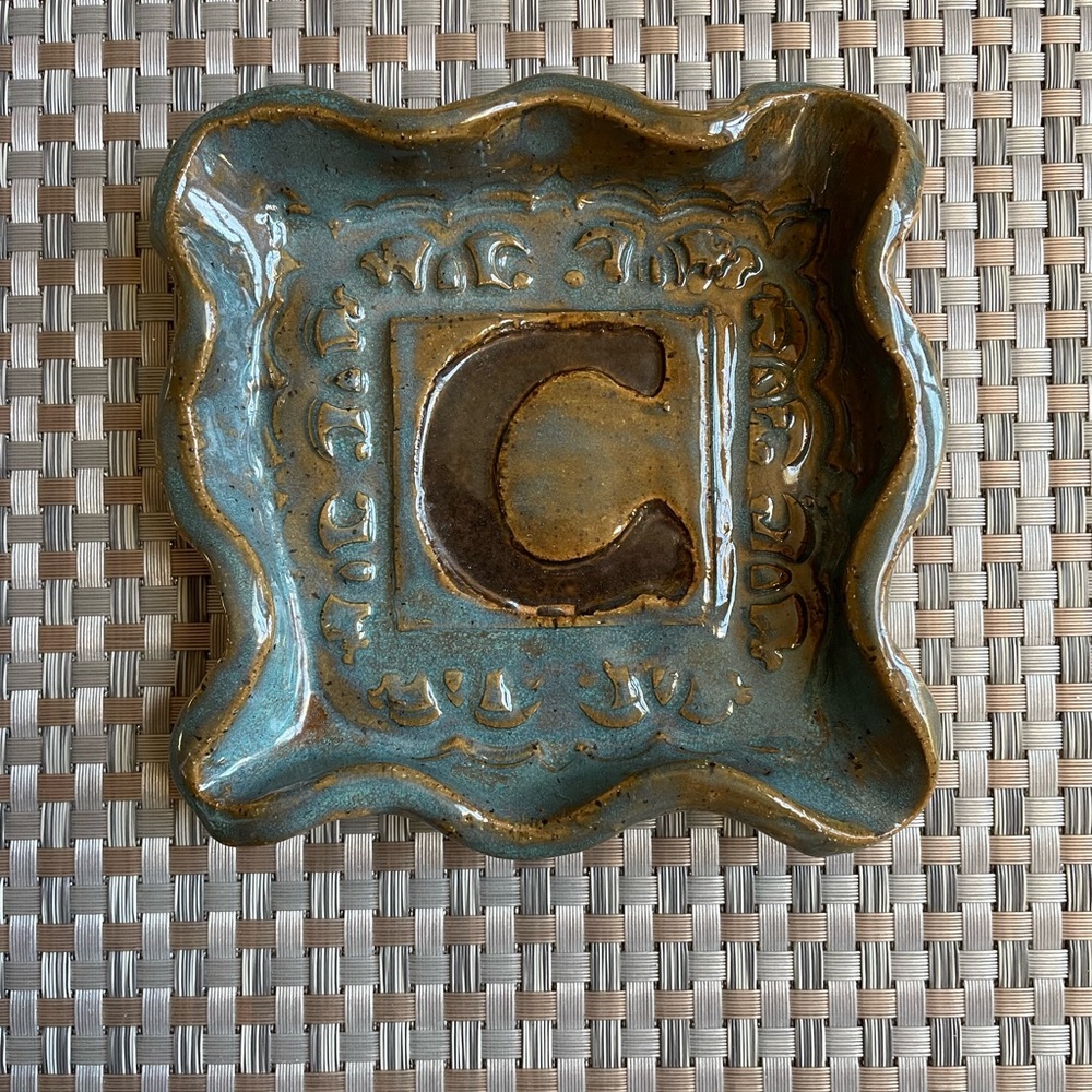 Monogrammed Letter “C” Coaster or Tray
